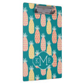 Monogramm des Ananas-Gekritzel-Muster-| Klemmbrett (Rechts)