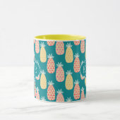 Monogramm des Ananas-Gekritzel-Muster-| Tasse (Zentrum)