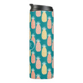 Monogramm des Ananas-Gekritzel-Muster-| Thermosbecher (Nach rechts gedreht)