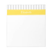 Monogramm des Ananas, grau, weiß Streifen Notizblock (Vorderseite)