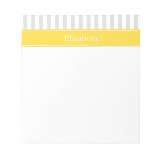 Monogramm des Ananas, grau, weiß Streifen Notizblock (Vorderseite)