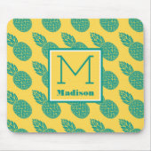 Monogramm des Ananas-Muster-| Mousepad (Vorne)