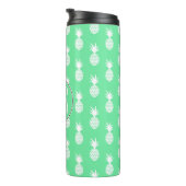 Monogramm des Ananas-tadelloses Muster-| Thermosbecher (Nach rechts gedreht)