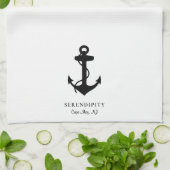 Monogramm des Ankerboots Geschirrtuch (Gefaltet)