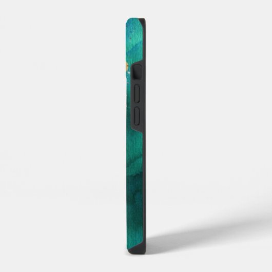 Monogramm des Aquamarinen Agate-Sparkels an der Go iPhone Hülle (Linke Seite)