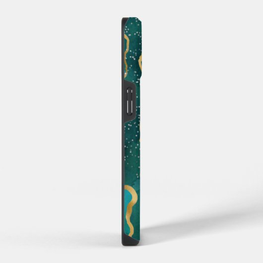 Monogramm des Aquamarinen Agate-Sparkels an der Go iPhone Hülle (Rechte Seite)