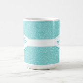 Monogramm des aquamarinen Glitzer Kaffeetasse (Mittel)