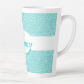 Monogramm des aquamarinen Glitzer Milchtasse (Rechts)