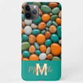 Monogramm des Aquamarinen Steins iPhone Hülle (Rückseite)