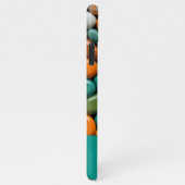 Monogramm des Aquamarinen Steins iPhone Hülle (Rechte Seite)