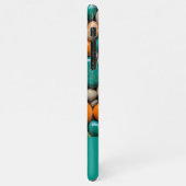 Monogramm des Aquamarinen Steins iPhone Hülle (Linke Seite)