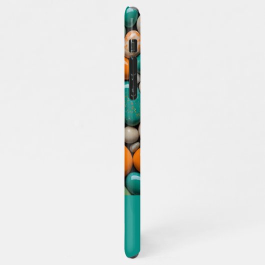 Monogramm des Aquamarinen Steins iPhone Hülle (Linke Seite)