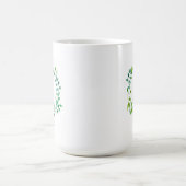 Monogramm des Aquarell-grünes Blatt-Kranz-| Kaffeetasse (Mittel)