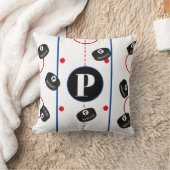 Monogramm des benutzerdefinierten Eishockeypuckers Kissen (Decke)