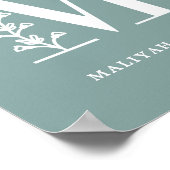 Monogramm des benutzerdefinierten Farbflors Name K Poster (Ecke)