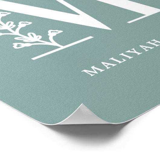 Monogramm des benutzerdefinierten Farbflors Name K Poster (Ecke)