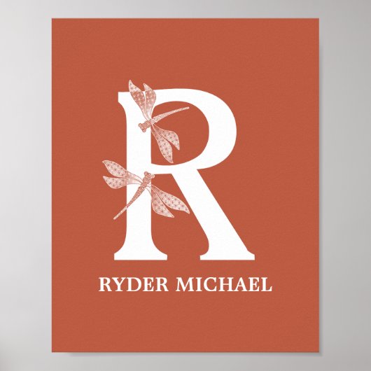 Monogramm des benutzerdefinierten Farbnamens R Dra Poster (Vorne)