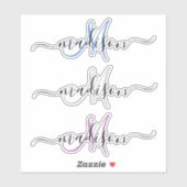 Monogramm des benutzerdefinierten Handschriftnamen Aufkleber (Blatt)