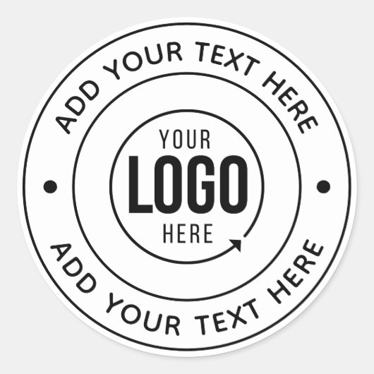 🔘 Monogramm des benutzerdefinierten Logos | Perso Runder Aufkleber (Vorderseite)