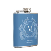 Monogramm des blauen blauen Wappen der Modernen Kl Flachmann (Rechts)