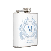 Monogramm des blauen blauen Wappen Flachmann (Rechts)