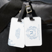 Monogramm des blauen blauen Wappen Gepäckanhänger