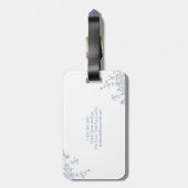 Monogramm des blauen blauen Wappen Gepäckanhänger (Rückseite vertikal)