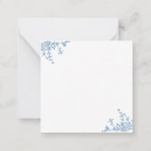 Monogramm des blauen blauen Wappen Mitteilungskarte (Rückseite)