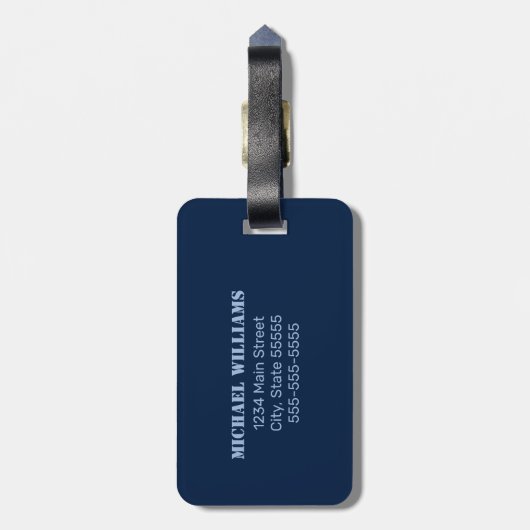 Monogramm des Blauen Camouflage-Musters Gepäckanhänger (Rückseite vertikal)