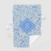 Monogramm des blauen Daisy-Muster Golfhandtuch (Insitu)