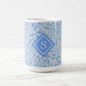 Monogramm des blauen Daisy-Muster Kaffeetasse (Mittel)