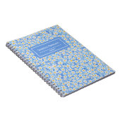 Monogramm des blauen Daisy-Muster Notizblock (Rechte Seite)