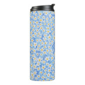 Monogramm des blauen Daisy-Muster Thermosbecher (Nach links gedreht)