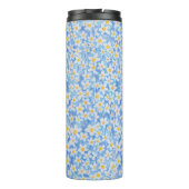 Monogramm des blauen Daisy-Muster Thermosbecher (Rückseite)