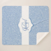 Monogramm des blauen Glitzer Sherpadecke (Vorderseite (Horizontal))