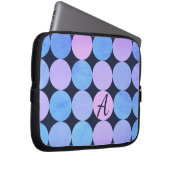 Monogramm des blauen Lila und rosa Kreises Laptopschutzhülle (Vorne Rechts)