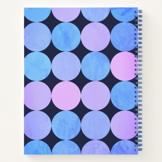 Monogramm des blauen Lila und rosa Kreises Notizblock (Rückseite)