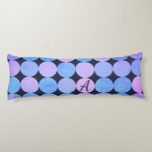 Monogramm des blauen Lila und rosa Kreises Seitenschläferkissen (Rückseite)