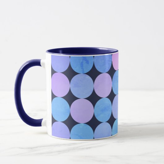 Monogramm des blauen Lila und rosa Kreises Tasse (Links)