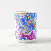 Monogramm des blauen, orangen, Lila und Aquamarine Kaffeetasse (Mittel)