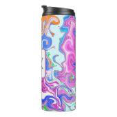 Monogramm des blauen, orangen, Lila und Aquamarine Thermosbecher (Nach rechts gedreht)