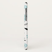 Monogramm des blauen skandinavischen Blumenmusters Case-Mate iPhone Hülle (Hinten/Links)