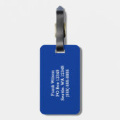 Monogramm des blauen und weißen Ringes Gepäckanhänger (Rückseite vertikal)