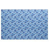 Monogramm des blauer Haifisch-Muster-| Stoff (Fat Quarter (45,7 x 55,9 cm))