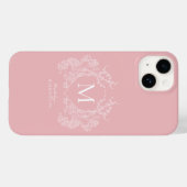 Monogramm des blindrosa Wappen Case-Mate iPhone Hülle (Rückseite (Horizontal))