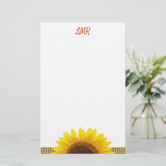 Monogramm des Blindschreibens der Tafel für Sonnen Briefpapier (Stehend Vorderseite)