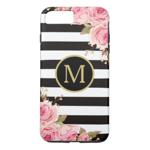 Monogramm des blorfarbenen Schwarzen und Weißen S Case-Mate iPhone Hülle