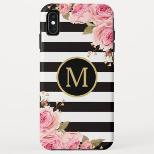 Monogramm des blorfarbenen Schwarzen und Weißen S Case-Mate iPhone Hülle
