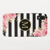 Monogramm des blorfarbenen Schwarzen und Weißen St Case-Mate iPhone Hülle (Rückseite (Horizontal))