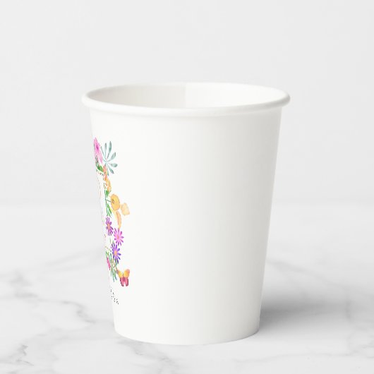 Monogramm des Blumengartens Pappbecher (Links)